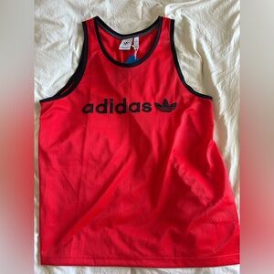 Adidas Scarlet Mesh Tank with Black Accents